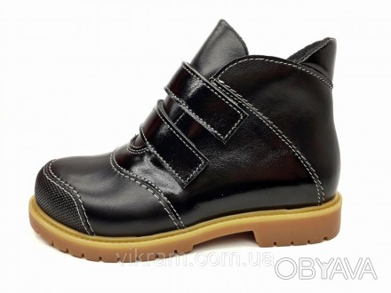 Детские ортопедические ботинки с антиударным носиком.
модель: ХАМЕР
цвет: черный. . фото 1