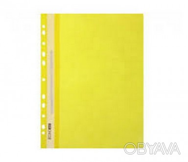 Папка-швидкозшивач А4 з перфорацією, фактура Глянець Economix, пастельна жовта E. . фото 1