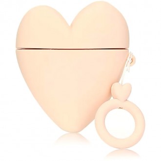 Силиконовый футляр Lucky Heart series для наушников AirPods2 + кольцо (Розовый). . фото 2