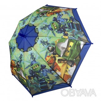 Яркий детский зонт полуавтомат с Лего Ниндзяго - это аксессуар, который не тольк. . фото 1