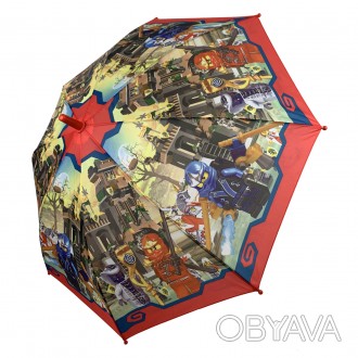 Яркий детский зонт полуавтомат с Лего Ниндзяго - это аксессуар, который не тольк. . фото 1