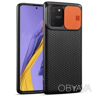Чехол Camshield Black TPU со шторкой защищающей камеру для Samsung Galaxy S10 Li