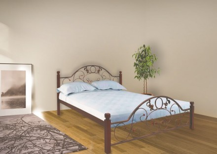 
Двоспальне ліжко Метал-дизайн Франческа 160x190 на деревяних ногах (MT-DD-FR3) . . фото 2