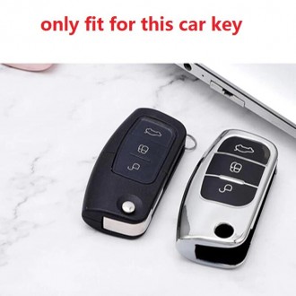3 кнопки, мягкий ТПУ чехол для ключей для Ford Fiesta Focus 2 Ecosport Kuga Esca. . фото 3