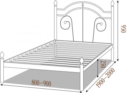
Односпальне ліжко Метал-дизайн Діана 80x190 (MT-DO-DI1) є бюджетним та якісним . . фото 3