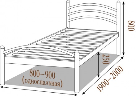 
Односпальне ліжко Метал-дизайн Маргарита 80x190 (MT-DO-MR1) є бюджетним та якіс. . фото 3