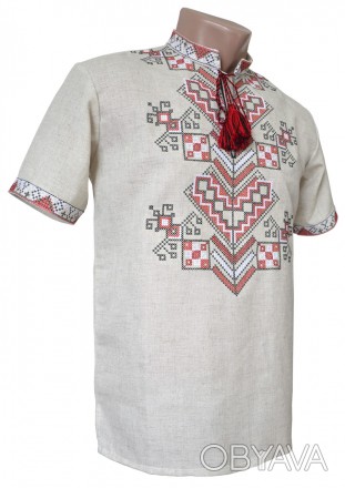 Летняя мужская вышиванка с коротким рукавом
Яркая и модная, украинская вышиванка. . фото 1