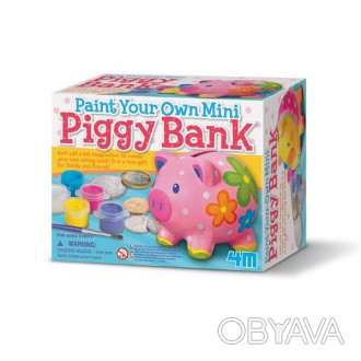 Раскрасьте копилку для мелких денег в виде симпатичной свинки с набором для твор. . фото 1