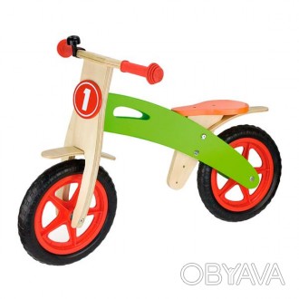 Этот цветной деревянный беговел с 2 колесами даст возможность маленькому непосед. . фото 1