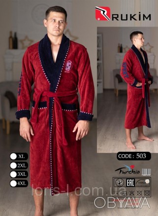 Чоловічий халат махровий 
Якісний стильний халат для брутальних чоловіків
Розмір. . фото 1
