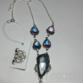Предлагаем Вам купить неповторимое ожерелье с камнем питерсит и кварц Мадагаскар. . фото 1