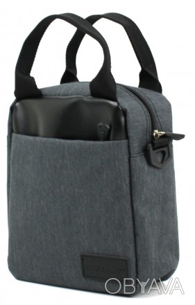 Мужская городская барсетка, сумка с ручками и ремнем на плечо Wallaby 2424 grey,. . фото 1