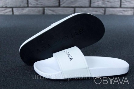 Balenciaga Slippers white/Black, жіночі шльопанці баленсіага, obuwie damskie.. . фото 1