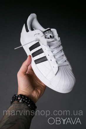 Кроссовки мужские белые Adidas Superstar Classic (00460) 
Классические кроссовки. . фото 1
