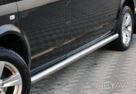 
Пороги трубы из нержавейки Боковые пороги Подножки нержавейка на Hyundai Santa . . фото 1