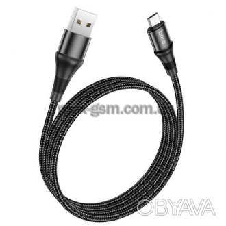 USB кабель Hoco X50 для зарядки и передачи данных Micro-USB, 1 м, ток до 2,4 А. . фото 1