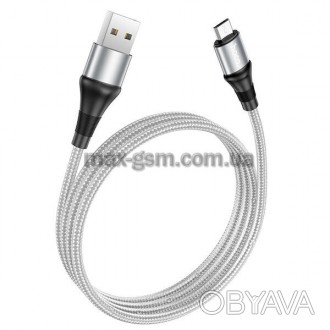 USB кабель Hoco X50 для зарядки и передачи данных Micro-USB, 1 м, ток до 2,4 А. . фото 1
