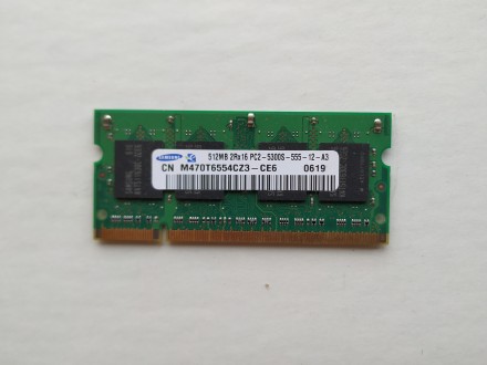 Оперативна пам'ять Samsung SODIMM DDR2 512MB PC2-5300 (M470T6554CZ3-CE6)

. . фото 2