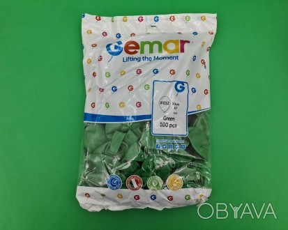 Воздушные шарики пастель зеленые 12" (30 см) 100 шт Gemar (1 пач) Тип: Воздушный. . фото 1