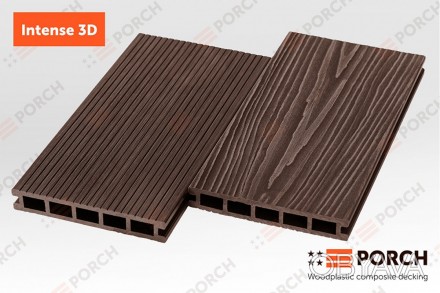 Террасная доска Porch Intense Coffee 3D из древесно-полимерного композита Porch,. . фото 1