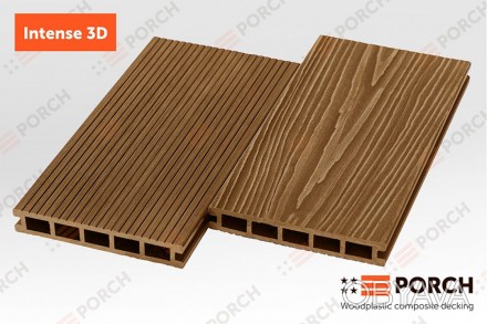 Террасная доска Porch Intense Teak 3D из древесно-полимерного композита Porch, э. . фото 1