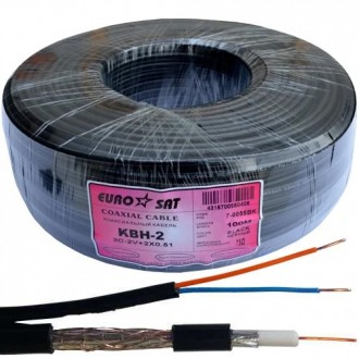 Кабель 3C2V (0.5Сu/32x0.12CCA) + 2x0.51Cu, диаметр 5.0+2.5мм, черный, 100м. Київ. фото 1 Кабель 3C2V (0.5Сu/32x0.12CCA) + 2x0.51Cu, диаметр 5.0+2.5мм, черный, 100м. Київ. фото 1