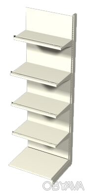 Стеллаж металлический пристенный с барьерами.
Размеры стеллажа: высота - 2235 мм. . фото 1