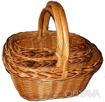 Набор корзин из лозы 3 штук Феделканя" состоит из трех корзин с необычным плетен. . фото 1
