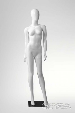 LIZA-2 Манекен женский безликий, белый глянец реалистично продемонстрирует одежд. . фото 1