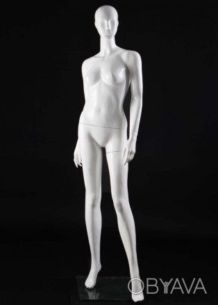 LIZA-2 Манекен женский безликий, белый глянец с рельеф. лицом реалистично продем. . фото 1