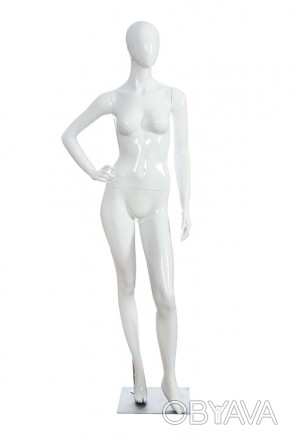 KATE-01 Манекен женский безликий, белый глянец реалистично продемонстрирует одеж. . фото 1