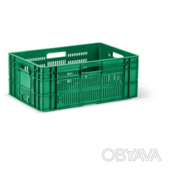 Ящик пластмассовый P03 600х400х240 мм можно купить только в зеленом цвете. Имеет. . фото 1