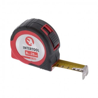 Рулетка з фіксатором 8 м INTERTOOL MT-0408. Полтава. фото 1 Рулетка з фіксатором 8 м INTERTOOL MT-0408. Полтава. фото 1