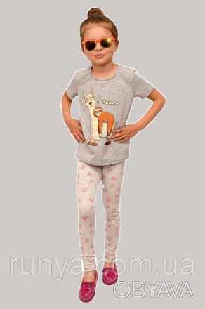 Детская футболка для девочки Релакс. Футболка для девочки, серая, ткань стрейч-к. . фото 1