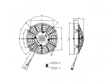 Электрический вентилятор для авто радиатора конденсатора 8" дюймов 12 В.  Тянущи. . фото 2