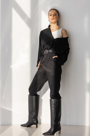 Женская блуза Stimma Элиана. Блуза свободного кроя с воротником и длинніми рукав. . фото 3