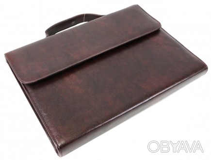 Папка-портфель деловая из кожзаменителя Exclusive, Украина 711300 brown, коричне. . фото 1