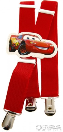  Подтяжки детские для мальчика красные KWM Cars, Тачки 60 на 2,5 см 280622 Описа. . фото 1