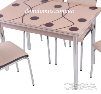 СТОЛ стеклянный раскладной "Cappucino" 110*70 см (стол ДСП, каленное стекло) Mo