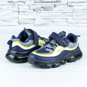 Кроссовки детские демисезонные синие b-613
Застежка шнурки и липучка
Материал: э. . фото 7