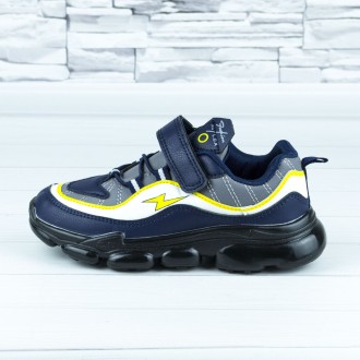 Кроссовки детские демисезонные синие b-613
Застежка шнурки и липучка
Материал: э. . фото 4