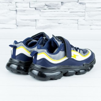 Кроссовки детские демисезонные синие b-613
Застежка шнурки и липучка
Материал: э. . фото 9