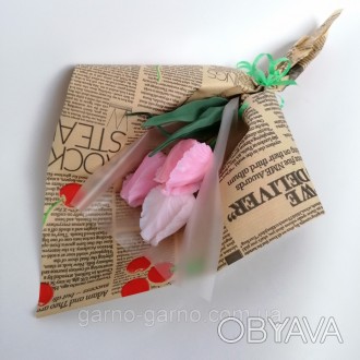 Мило ручної роботи весняні квіти тюльпани букет тюльпанів з мила цветочная компо. . фото 1