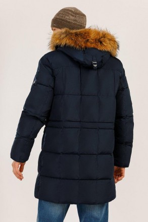 Длинный мужской пуховик пальто Finn Flare с функциональными карманами и теплым к. . фото 4