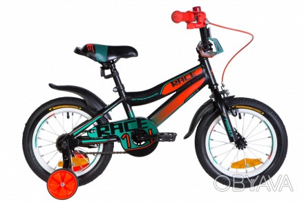 Велосипед детский 14" Formula RACE 2021, черный с оранжевым 
. . фото 1