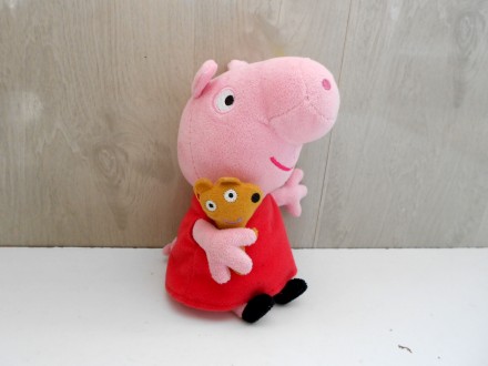 Милая мягкая игрушка свинка Пеппа с мишкой Тедди в руках Peppa Pig Ty  Высота:  . . фото 3