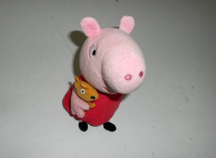 Милая мягкая игрушка свинка Пеппа с мишкой Тедди в руках Peppa Pig Ty  Высота:  . . фото 2