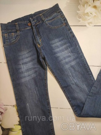 Весенние детские джинсы для мальчика 134 см-140 см. Джинсы с утяжками внутри, за. . фото 1
