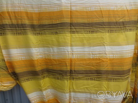 Нова, високоякісна, міцна шторна тканина приємних кольорів (жовтогарячого і лимо. . фото 1