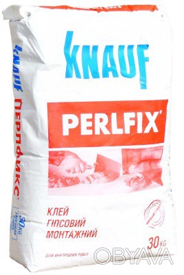 
Клей для гипсокартона Knauf PERLFIX (30 кг):
КНАУФ-Перлфикс - это сухая монтажн. . фото 1